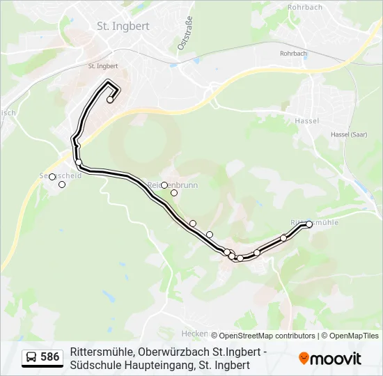 586 Bus Line Map