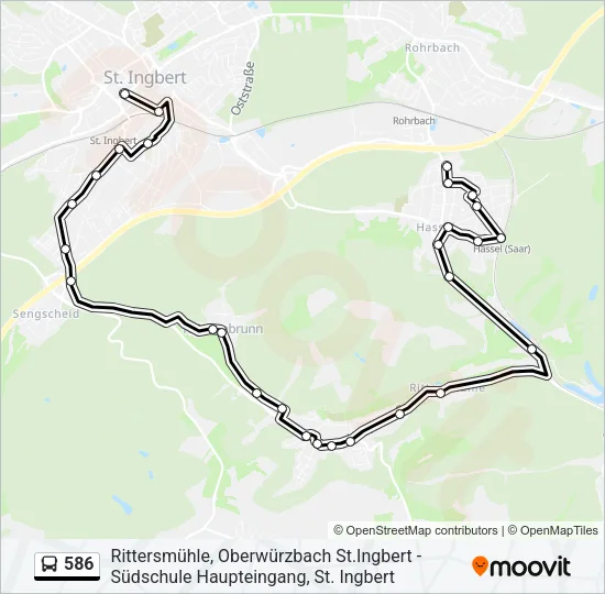 586 Bus Line Map
