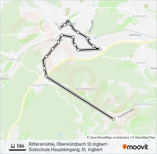 586 Bus Line Map