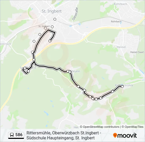 586 Bus Line Map