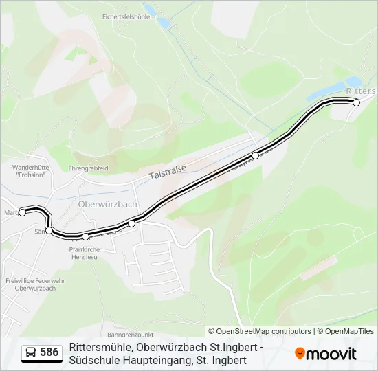 586 Bus Line Map