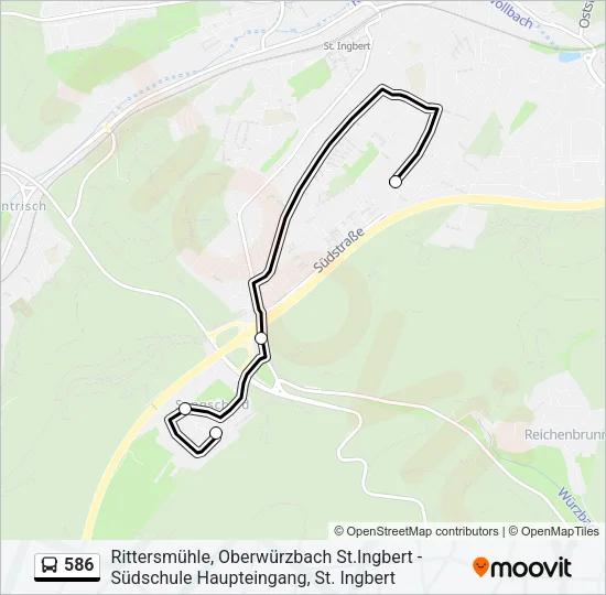 586 Bus Line Map