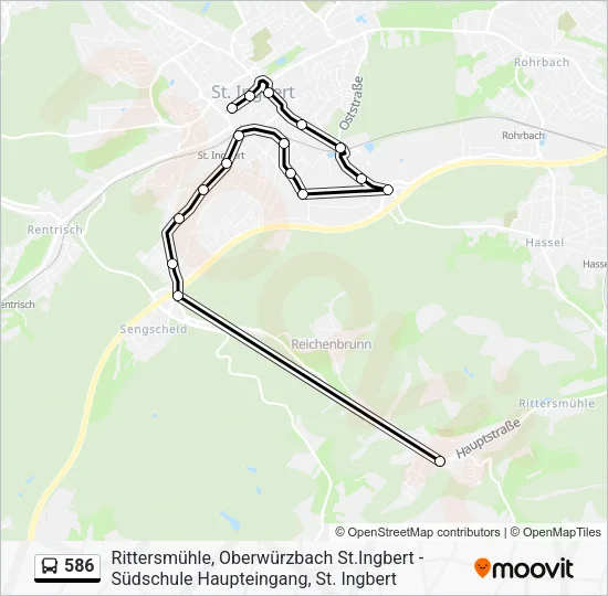 586 Bus Line Map