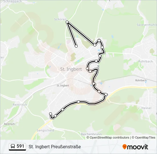 591 Bus Line Map