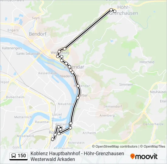 150 Bus Line Map
