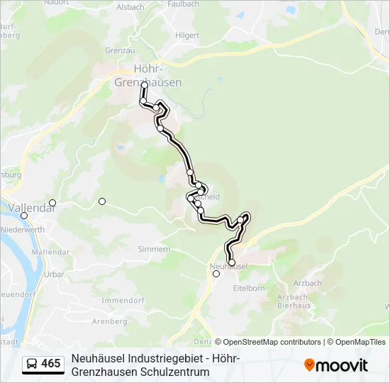 465 Bus Line Map
