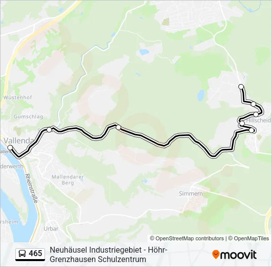 465 Bus Line Map