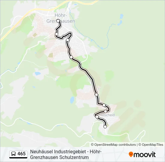 465 Bus Line Map