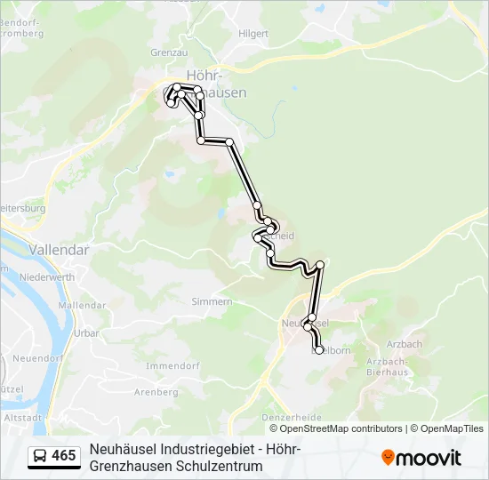 465 Bus Line Map