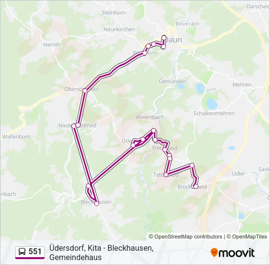 551 Bus Line Map