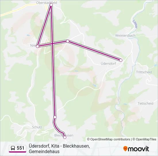 551 Bus Line Map