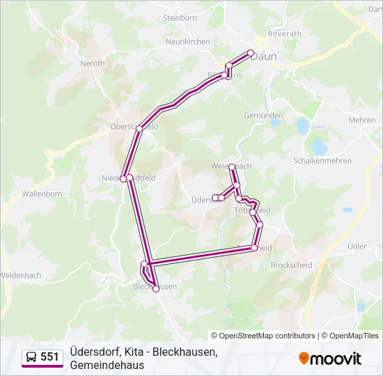 551 Bus Line Map
