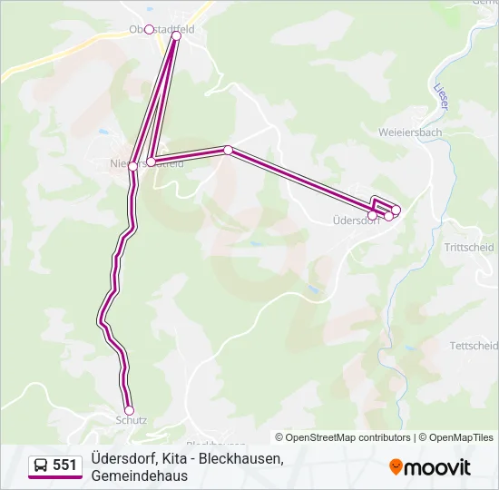 551 Bus Line Map