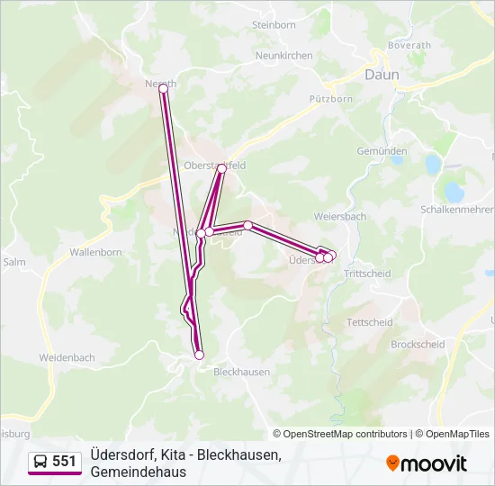 551 Bus Line Map