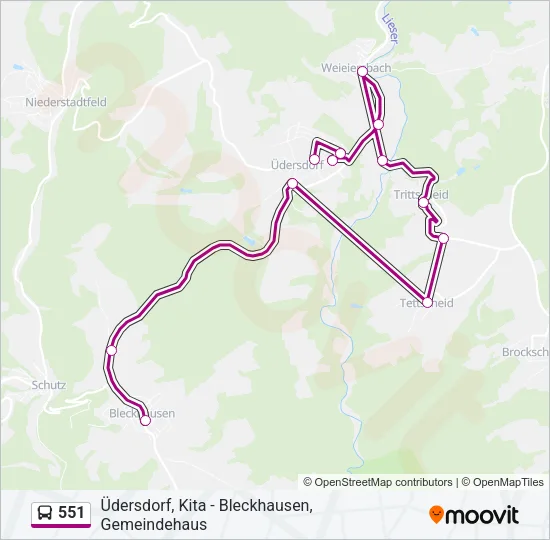 551 Bus Line Map
