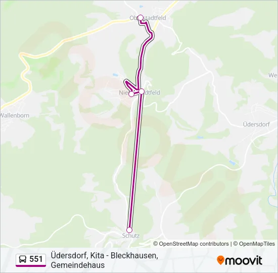 551 Bus Line Map