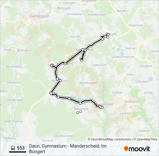 553 Bus Line Map