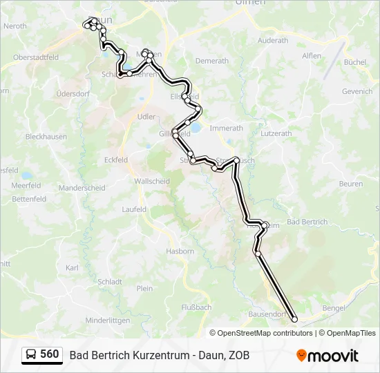 Автобус 560: карта маршрута