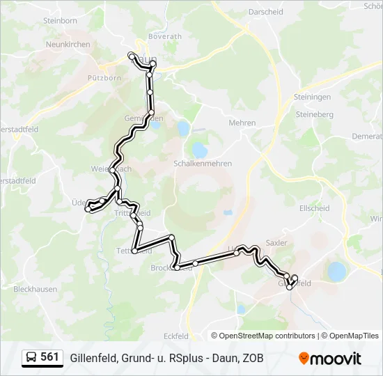 561 Bus Line Map