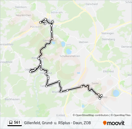 561 Bus Line Map
