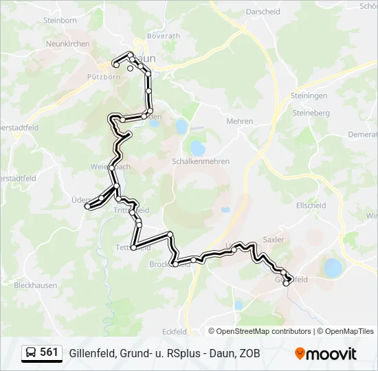 561 Bus Line Map