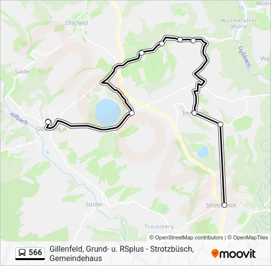 566 Bus Line Map