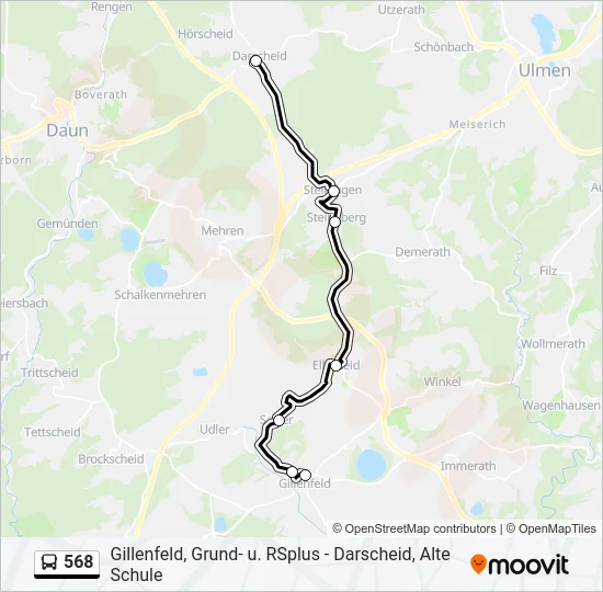 568 Bus Line Map