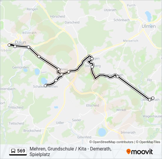 569 Bus Line Map