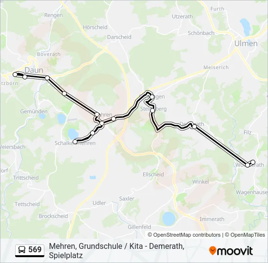 569 Bus Line Map