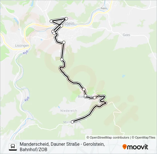 533 RUFBUS Bus Line Map