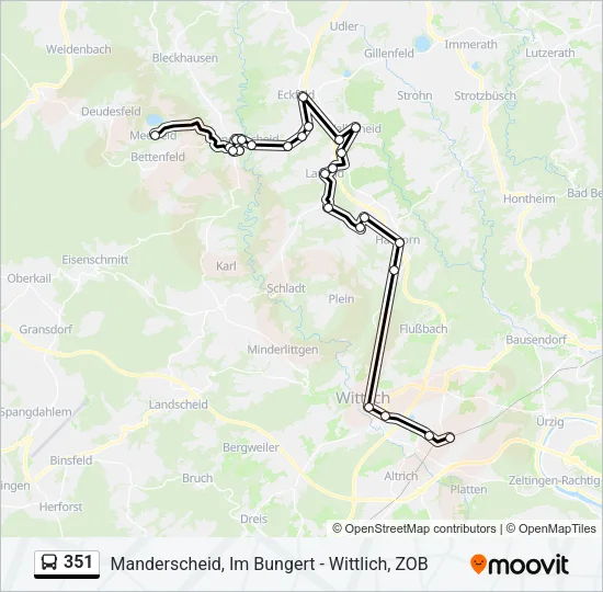 351 Bus Line Map