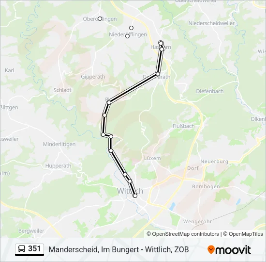 351 Bus Line Map