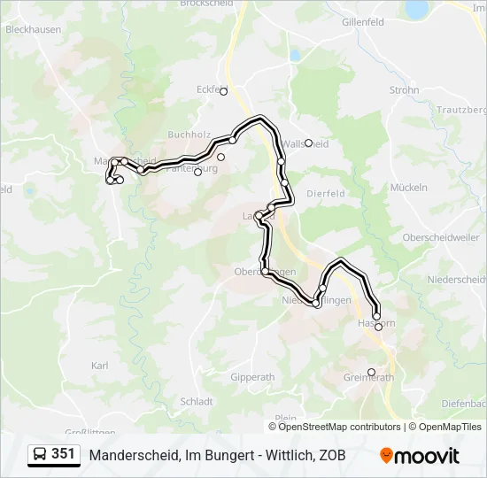 351 Bus Line Map