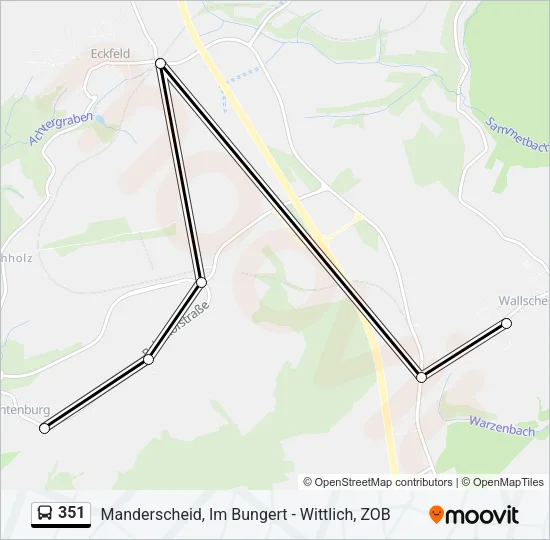 351 Bus Line Map