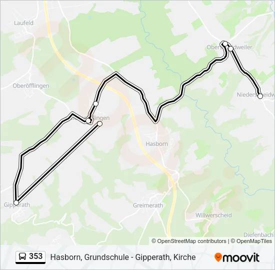 353 Bus Line Map