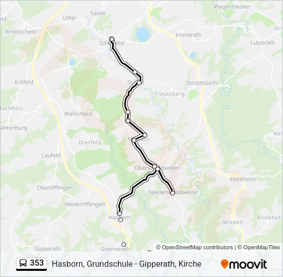 353 Bus Line Map