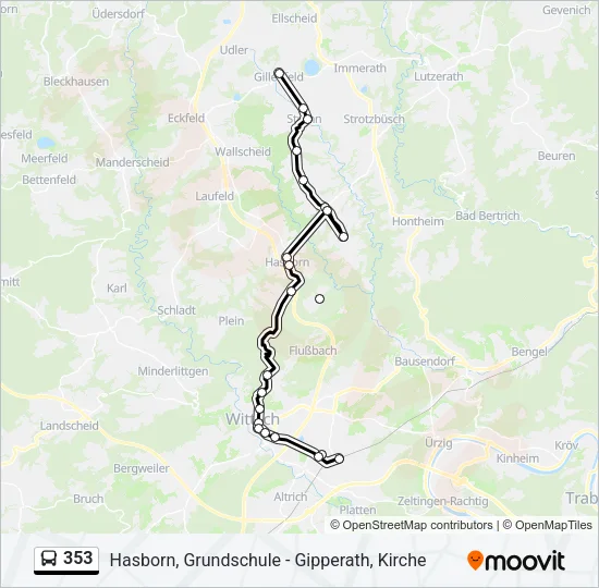 353 Bus Line Map