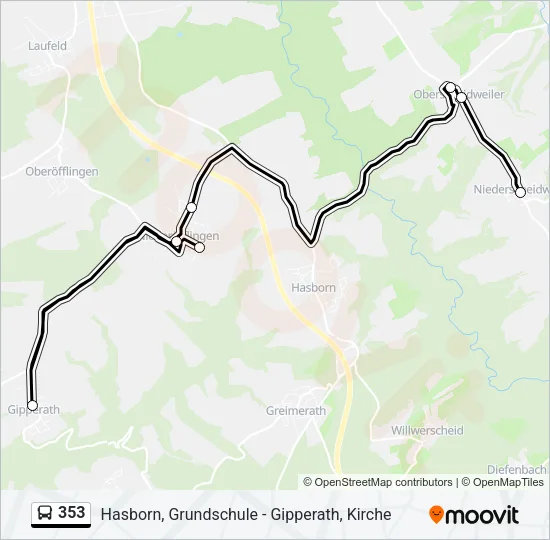 353 Bus Line Map