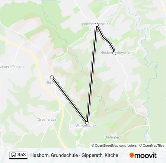353 Bus Line Map