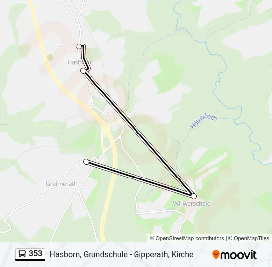 353 Bus Line Map