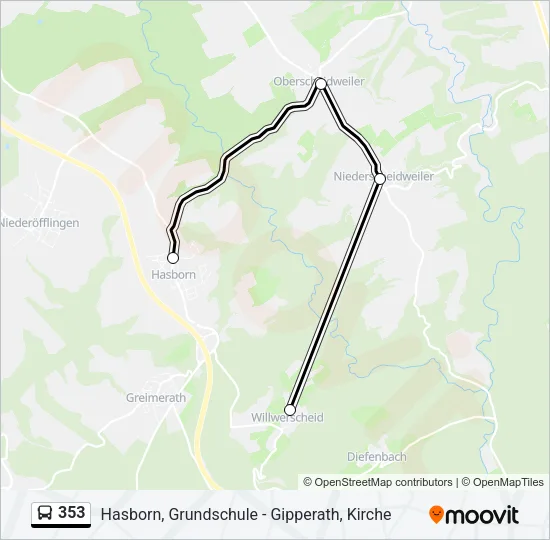 353 Bus Line Map