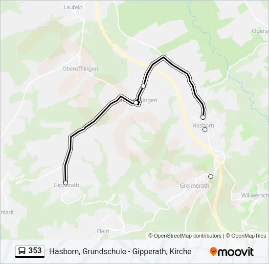 353 Bus Line Map