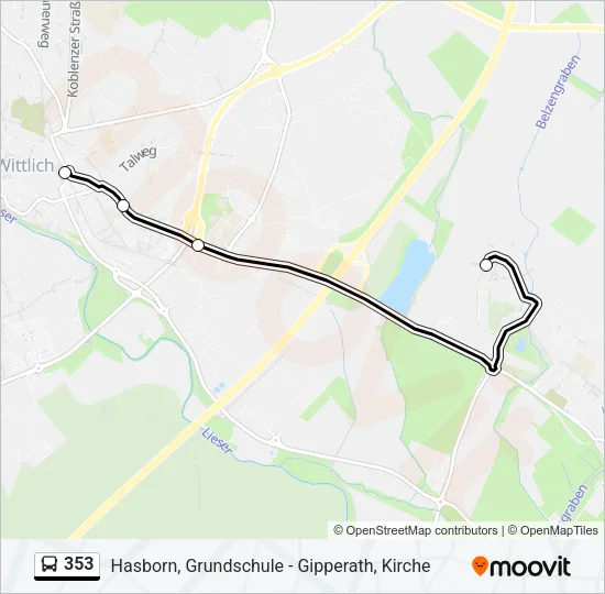 353 Bus Line Map