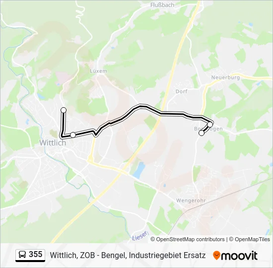Автобус 355: карта маршрута