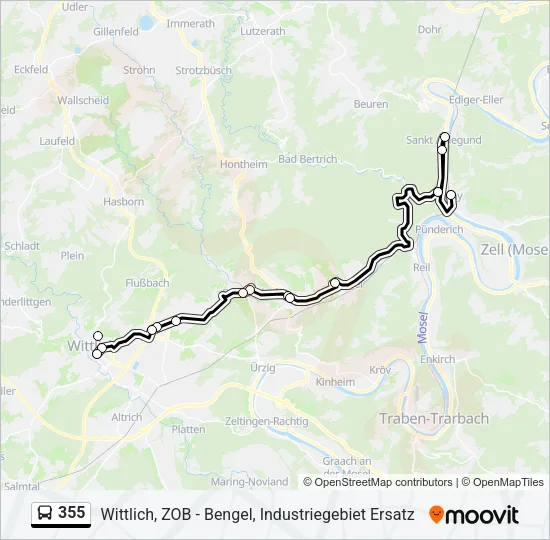 355 Bus Line Map