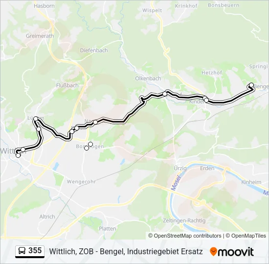 355 Bus Line Map
