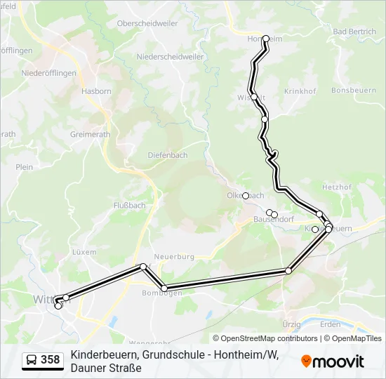 358 Bus Line Map