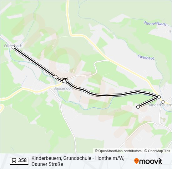 Buslinie 358 Karte