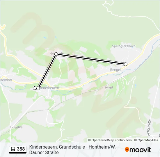 358 Bus Line Map