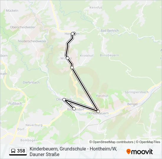 358 Bus Line Map